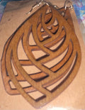 Wooden Leaf Design pierced earrings