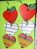 Heart shape dangly earings