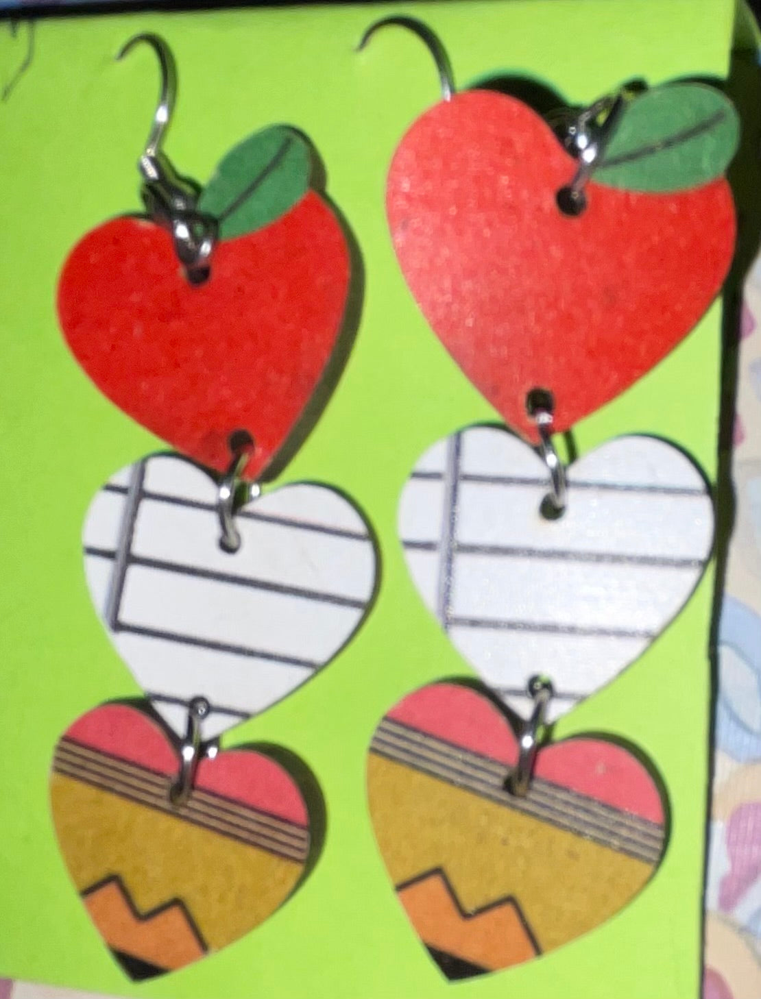 Heart shape dangly earings