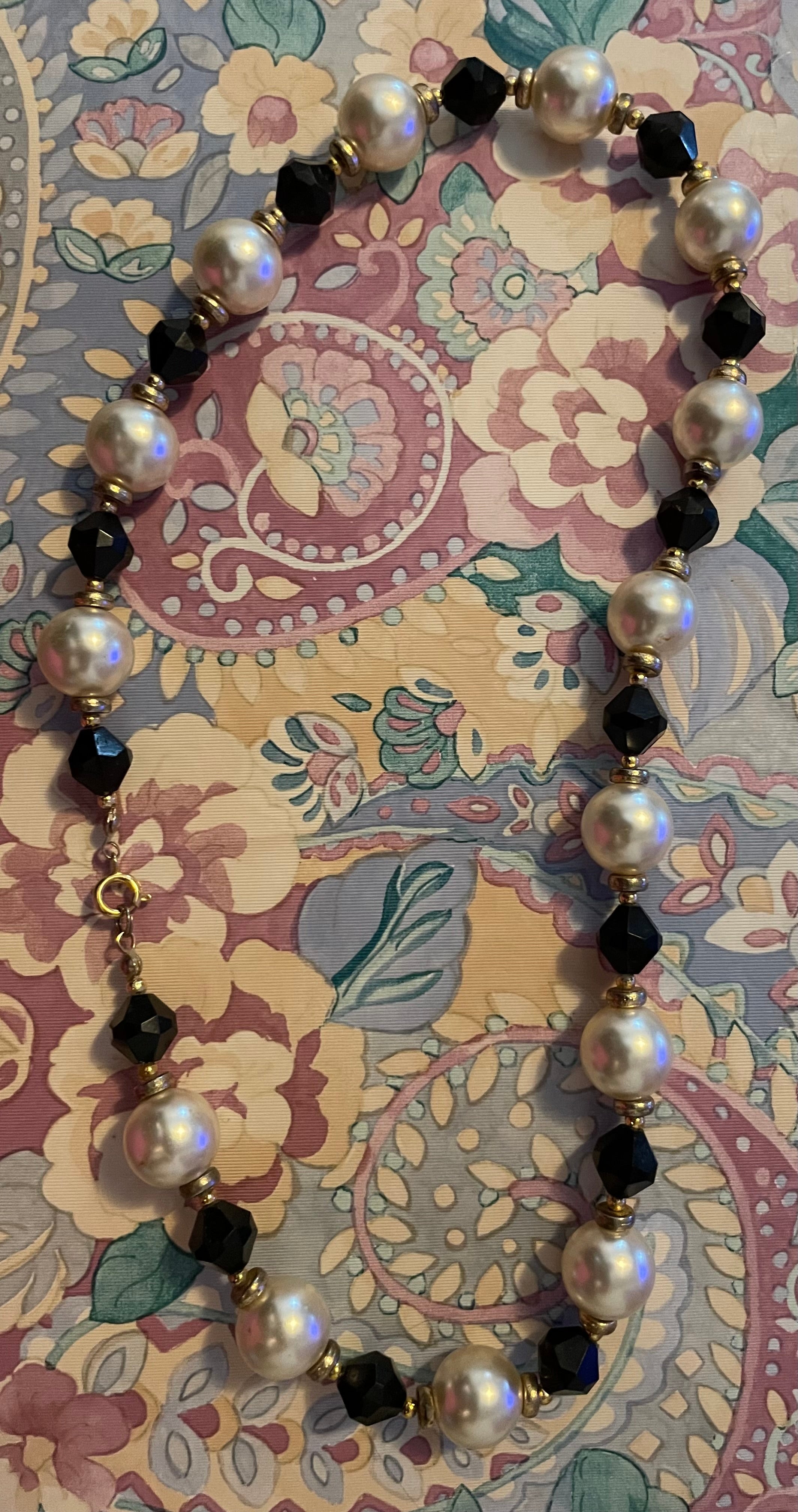 Pearl and Black Bead necklace