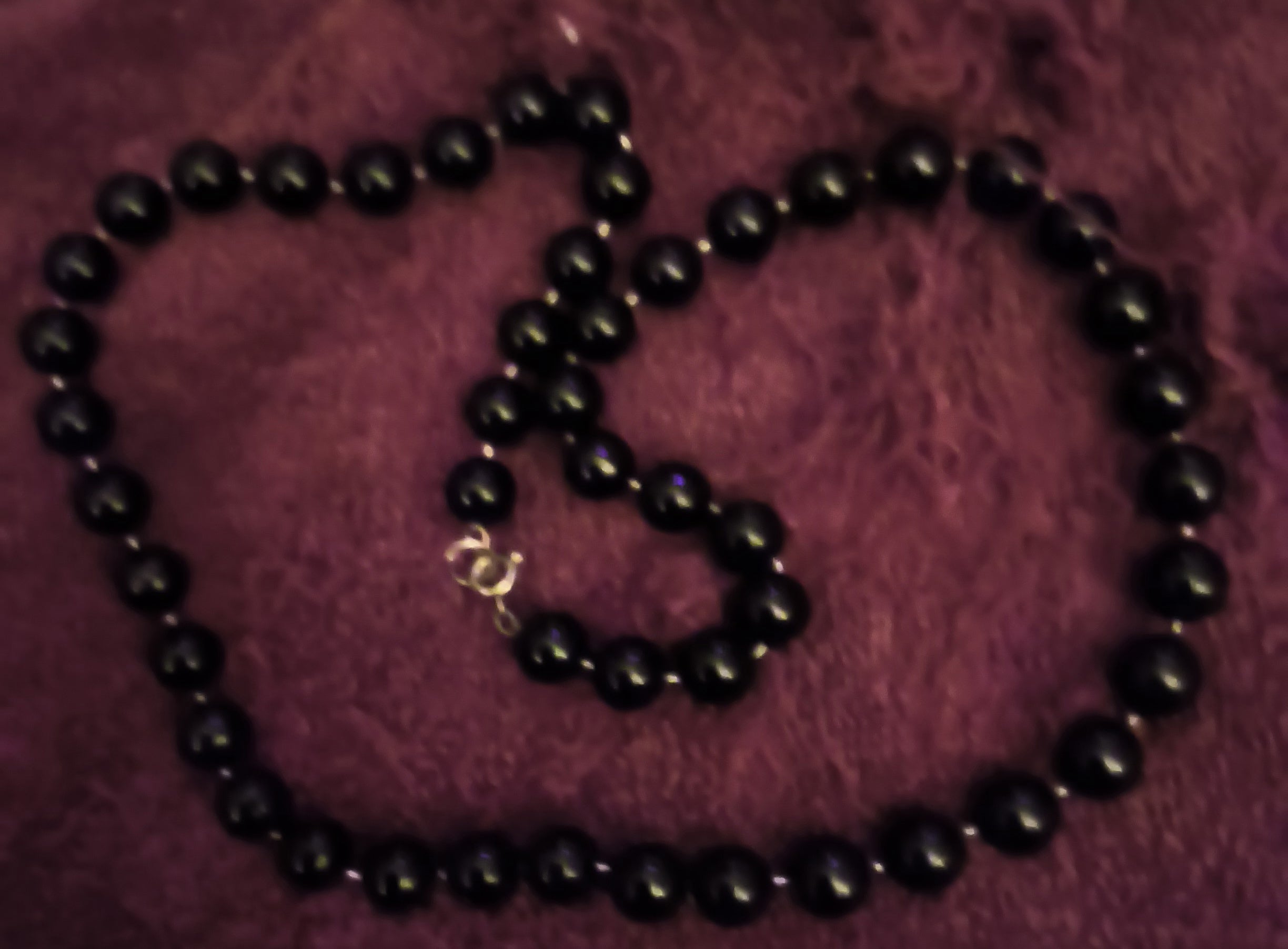 Beautiful Vintage Black beaded necklace. 22" long